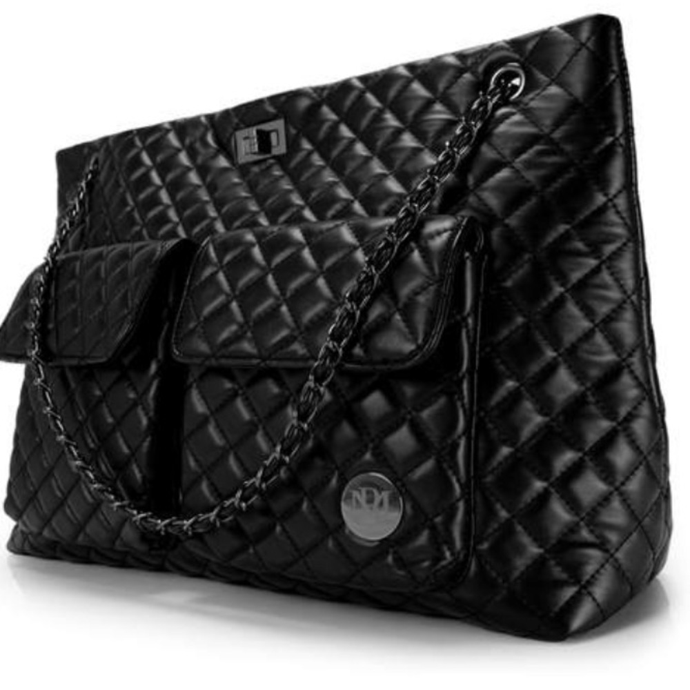 Badgley Mischka Diana Vegan Leather Duffle Bag L Tote - Black